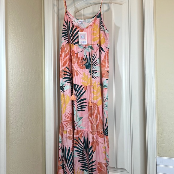 Carina Tropical Maxi Dress NWT L LULAROE - Picture 1 of 2